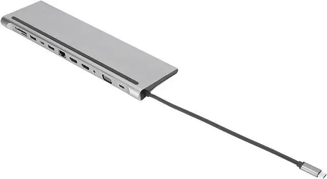 Alt view image 2 of 7 - Versatile 12-in-1 TypeC Docking Station with Dual and VGA Outputs + USB Hub for Air, Convenient for Work/Study