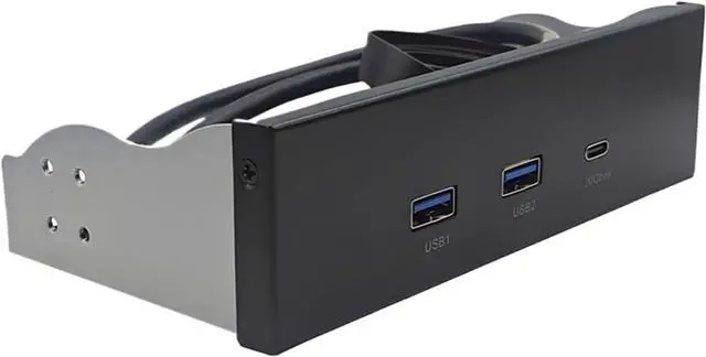 Alt view image 2 of 3 - USB Front Panel for PC 2 Port USB 3.2 GEN1 5Gbps + 1 Port Type-C 10Gbps/20Gbps Hub for Desktop 5.25Inch Floppy Drive Bay