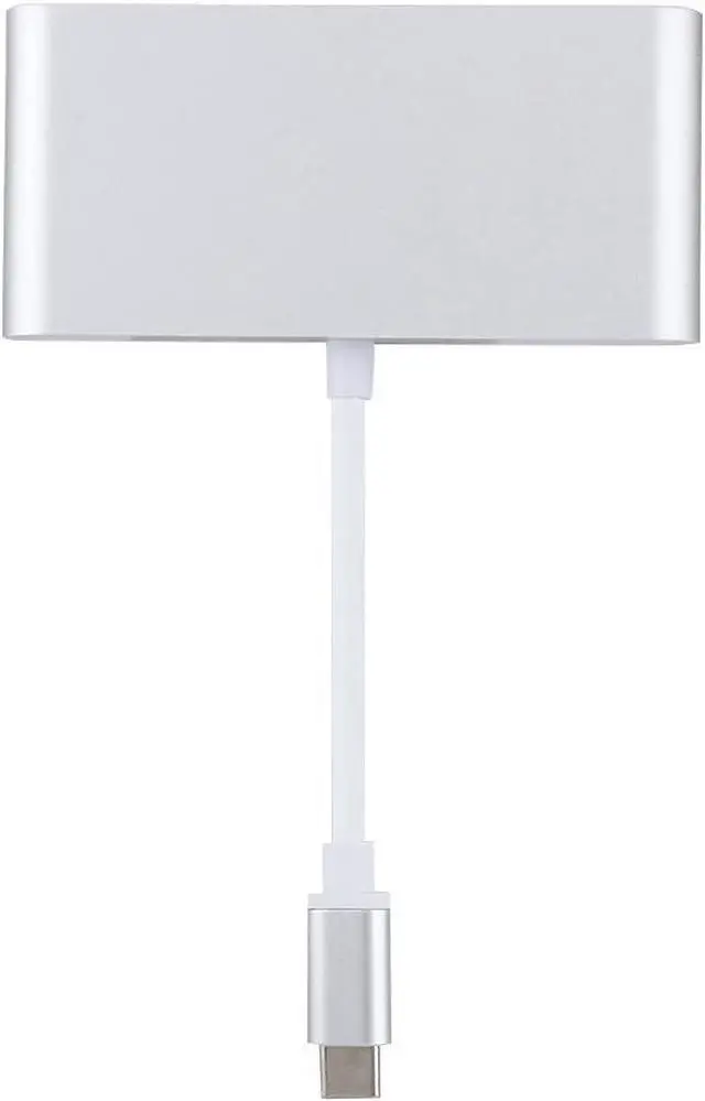 Alt view image 6 of 7 - 4 in 1 Type C to HDMIUSB3.0RJ45PD Converter, 4K Video Adapter Hub, Ethernet Port for Stable Internet, Small Exquisite, Easy to Carry, Aluminum Alloy Material, Silver Color