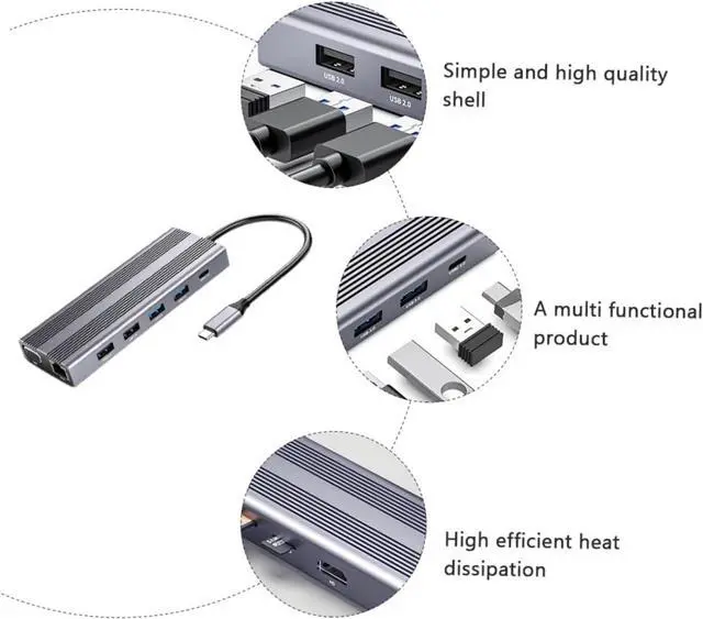 Alt view image 4 of 7 - LRXIYODE Type- USB Adapter for Laptop Expansion Transfer Adapters USB Ports Expander for Computer Use