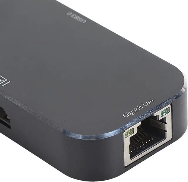 Alt view image 6 of 7 - 7 in 1 Type C Docking Station, 4K HD Display, RJ45, USB3.0, PD, Storage Card Slots, Micro Card Slots, Aluminum Alloy Hub for Android, OS X, HarmonyOS (Black)