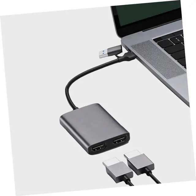 Alt view image 4 of 7 - PEPLAYTAL USB Hub Type C to Dual Adapter Supports High Definition Display USB Splitter for Laptops Tablets