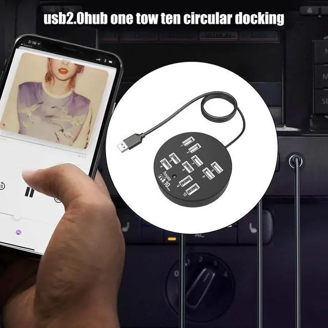 Alt view image 3 of 7 - USB 2.0 Adapter 10 Port Circular Expansion Charging Dock For Office And Entertainment Use Multiple Port Connection