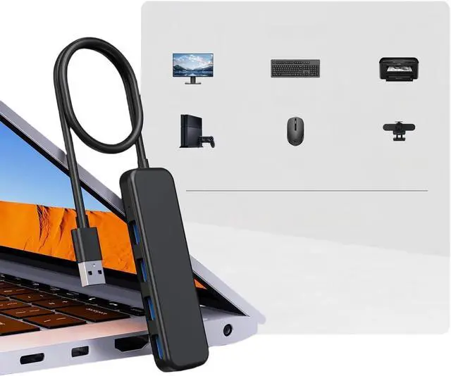 Alt view image 4 of 4 - Hongpan USB HUB 4 Port USB 3.0 External Splitter Multiple Expand High Speed Adapter for Computer PC Accessories