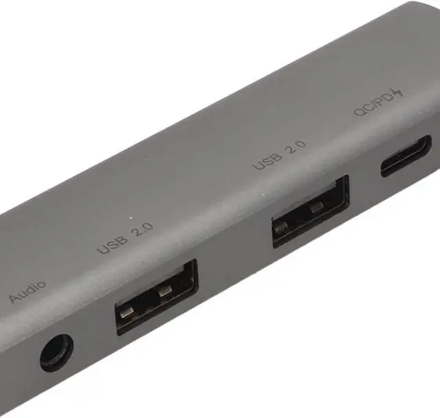 Alt view image 3 of 7 - USB C Hub 5 in 1 Multiport Adapter with 4K HD Output, PD Fast Charging, USB3.0, 3.5mm Sound for Pro, Other Type C Devices