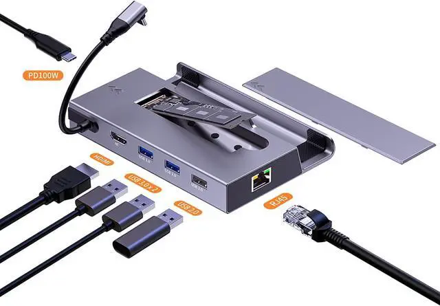 Alt view image 7 of 7 - Multiport 7in 1 Docking Station with HDMI2.0 USB C and Gigabit Ethernet Supports for X/SteamDeck