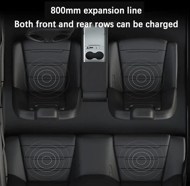 Alt view image 5 of 7 - Car Glovebox USB Hub Compatible for Center Console 80W PD Type C Splitter Docking Station Fast Charging Adapter Car USB Charging Station
