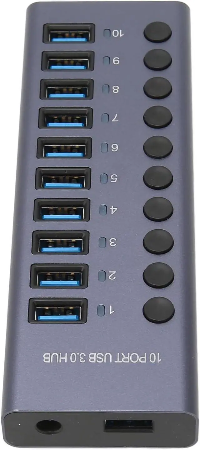 Alt view image 3 of 7 - High Speed 10 Port USB 3.0 Hub Ideal for Connecting Various USB Peripherals WinLinux Compatibility (US Plug)