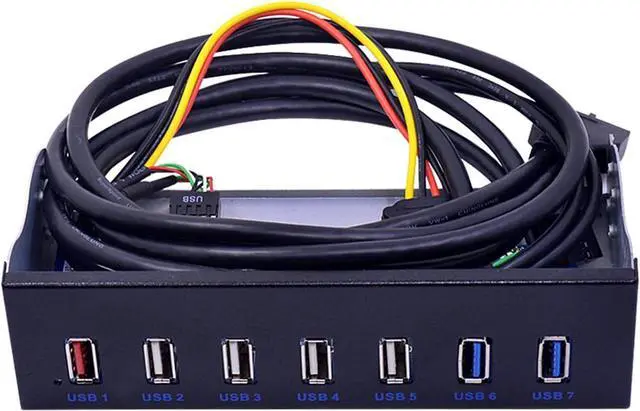 Alt view image 2 of 5 - KGFCE 5Gbps 20Pin USB 3.0 Front Panel BC 1.2 Rapid Charging USB 2.0 USB2.0 USB3.0 HUB Expansion Bracket for PC 5.25'' DVD-ROM