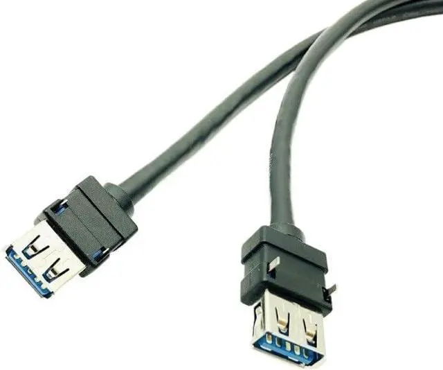 Alt view image 3 of 5 - Front Panel Cable USB Connector Cable 3.0 High Speed 20-pin to Ports USB3.0 Hub with Fixed Foot(60cm)