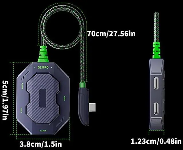 Alt view image 4 of 7 - USB C 4 Port Docking Station For Earphones Adapter 480Mbps Speed And 70cm Cable For Versatiled Devices Connection USB Extension Adapter