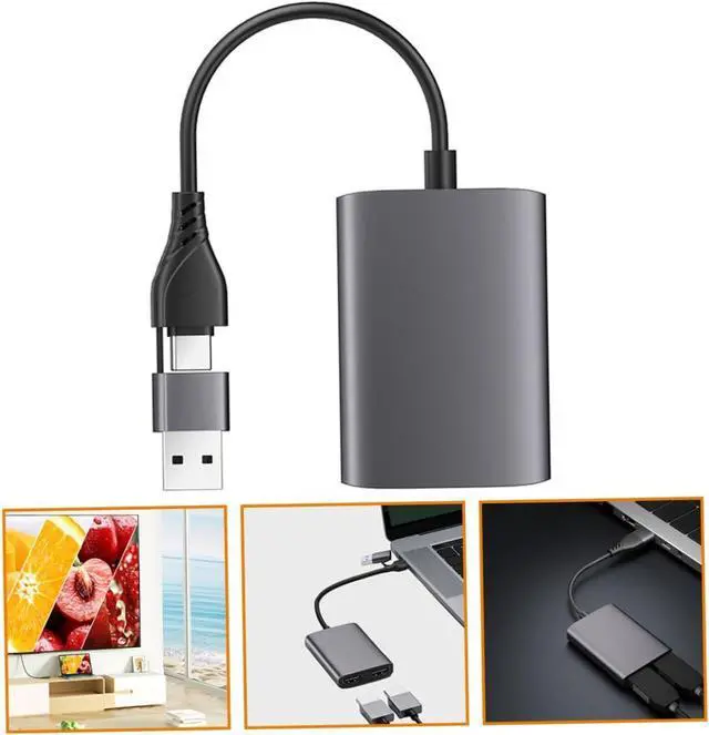 Alt view image 3 of 7 - KOMBIUDA Type C USB Hub Adapter Dual Converter for High Definition Dual Screen Display Plug and and Stable
