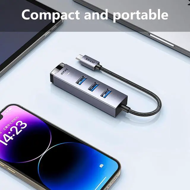 Alt view image 4 of 7 - High Performances Double Chip USB Hubs USB C to Ethernet Adapter 1000Mbps Speed for Stable Internet for Window7/8/10/11