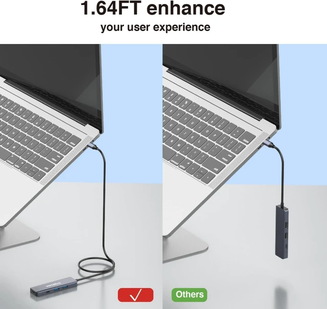 Alt view image 5 of 7 - USB C Hub 5-in-1 Docking Station Portable HDMI 4K 30Hz with 100W PD Fast Charging, USB-C & USB-A 10Gbps, Travel-Friendly for Dell HP MacBook Air/Pro, iPad, Surface, Samsung Galaxy