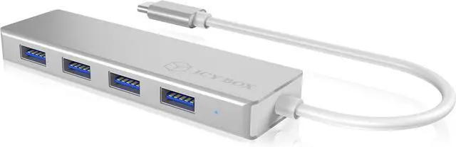 Alt view image 2 of 4 - ICY BOX 4-Way USB-C hub, 3-Way USB-C hub White Silver/White