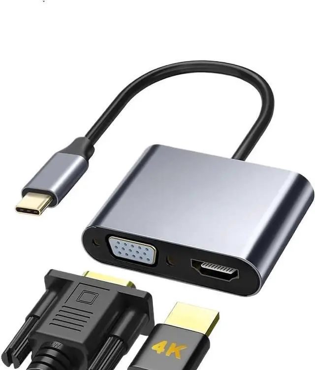 Alt view image 2 of 3 - bodateng USB C Dock 4K UHD HDTV Converter Cable Splitter Hub Adapte(HD VGA 2in1 Dock)