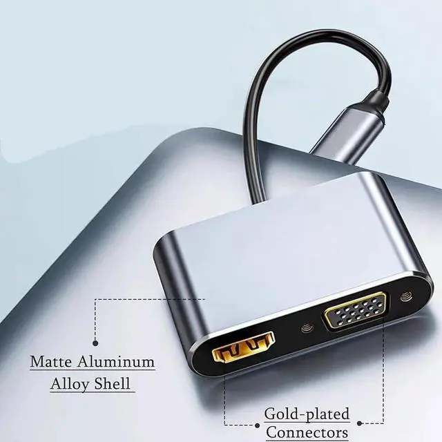 Alt view image 3 of 3 - bodateng USB C Dock 4K UHD HDTV Converter Cable Splitter Hub Adapte(HD VGA 2in1 Dock)