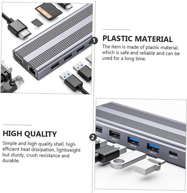 Alt view image 7 of 7 - SEWACC Type Expansion Transfer Adapter with USB Ports Expander Lightweight Multi USB Splitter for Access