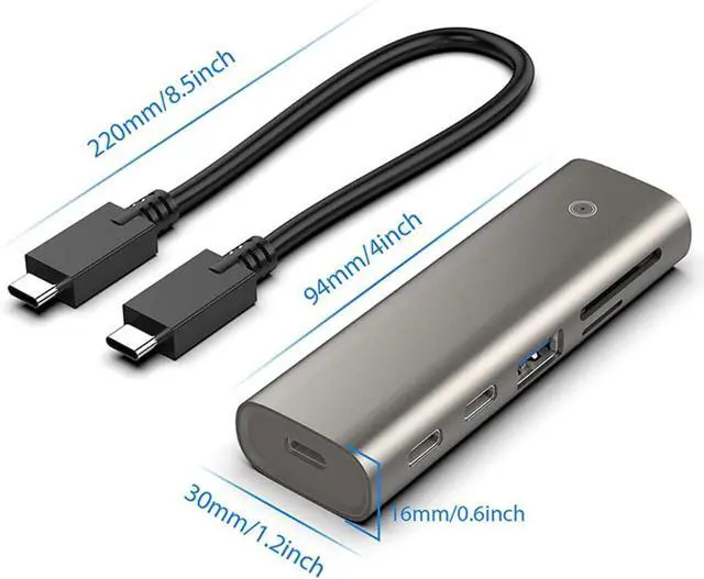 Alt view image 3 of 7 - Ldabrye High-speed Transmission USB C Hub 6 Port USB 3.1 Gen 2 Data Hub Aluminum USB Docking Station Splitter USB Hub Extensions