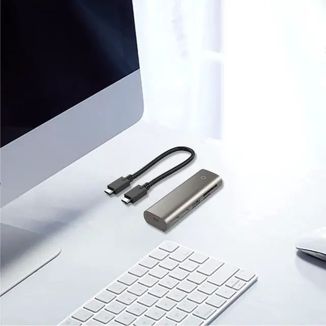 Alt view image 5 of 7 - Ldabrye High-speed Transmission USB C Hub 6 Port USB 3.1 Gen 2 Data Hub Aluminum USB Docking Station Splitter USB Hub Extensions