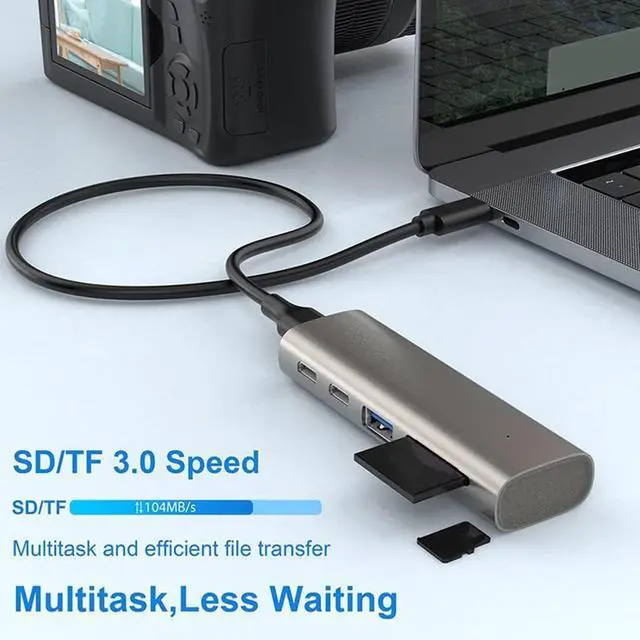 Alt view image 7 of 7 - Ldabrye High-speed Transmission USB C Hub 6 Port USB 3.1 Gen 2 Data Hub Aluminum USB Docking Station Splitter USB Hub Extensions