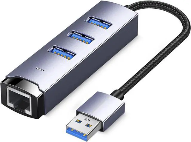 Main image of Qsvbeeqj MultiDevice Compatible USB Hubs USB/Type C to Ethernet Adapter Quick File Transfer for Home Office Use Stable Internet