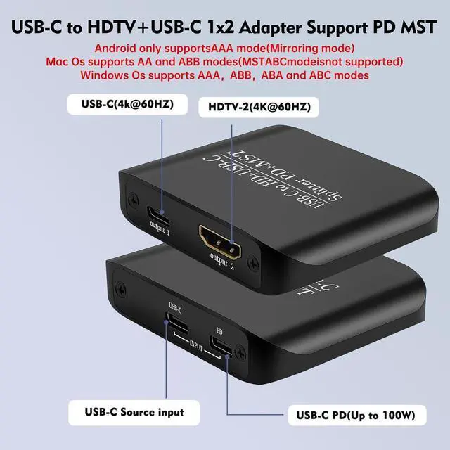 Alt view image 7 of 7 - Muflydo USB C to HD Adapter,Multiport Converter - Multiport Connector Reader Portable 4K@60Hz for Monitor Phone Tablets Work Office Home