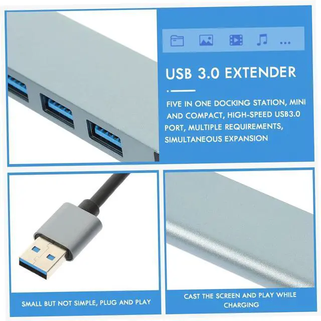 Alt view image 7 of 7 - Mipcase 5pcs USB Hub Ports USB Adapter for Laptop High Speed Data Transfer Into Four Compatible with