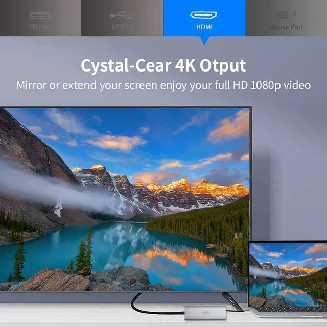 Alt view image 3 of 5 - MVUYO Type-C Hub Hub Type-C to 3.0 Keyboard Interface PD Charging for Laptop Tablet PC
