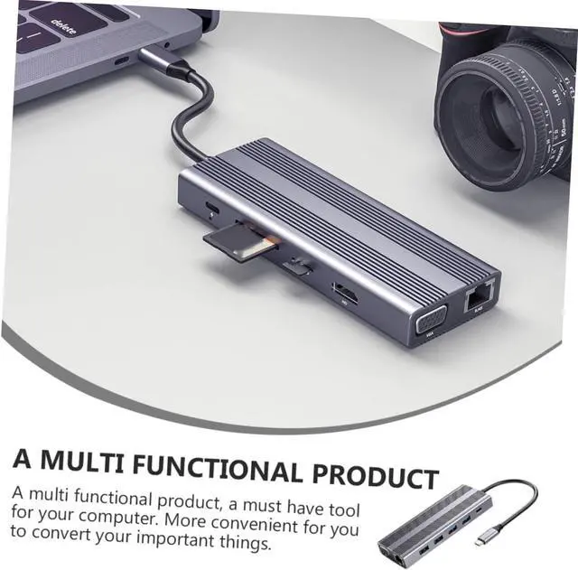 Alt view image 3 of 7 - SMASOLO Type- Adapter USB Expansion Transfer for Laptop Supports USB Ports for Hard Drives Mouse and