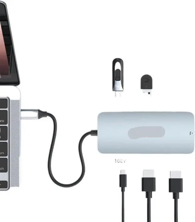 Alt view image 3 of 4 - USB C Hub Adapter Multiport Docking Station Compatible with Windows Laptops Dual 4K HDMI 5Gbps USB 3.0 PD 100W(MOUC0507)