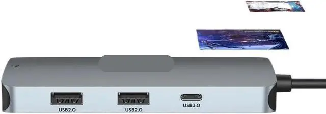 Alt view image 4 of 4 - USB C Hub Adapter Multiport Docking Station Compatible with Windows Laptops Dual 4K HDMI 5Gbps USB 3.0 PD 100W(MOUC0507)