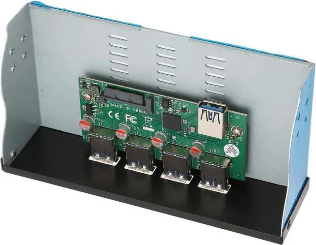 Alt view image 6 of 7 - USB 3.1 Front Panel Hub 4 Ports, USB 3.1 Front Panel Hub 5.25in 4 USB3.1 Type a Ports Support USB 3.1 Gen 2 10Gbps