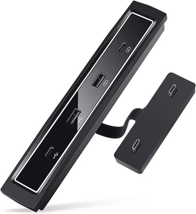 Main image of 4 Port 27W Fast Charging Splitter Glovebox-USB Hub Docking Station Shunt Hub For 3/Y Car Interior Accessories Usb Shunt Quick Charger Led Intelligent Docking Station Usb Shunt Hub Decoration Car 27w