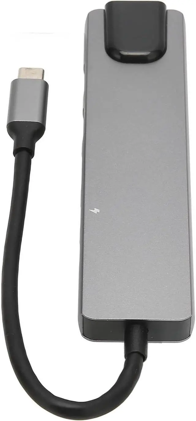 Alt view image 3 of 7 - 6 in 1 USB C Hub: 4K30Hz Output, 100Mbps Ethernet, PD Charging, 2X USB 3.0, Aluminum