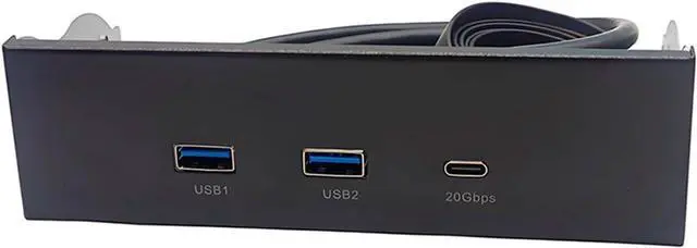 Main image of USB3.2 And Type C Front Panel For 5.25Inch Disk Bay With Double USB A Port For PC Desktop Enhances Connection