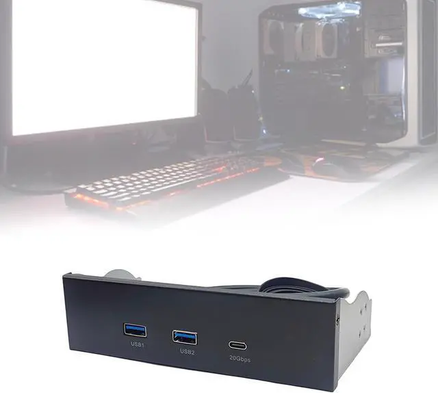 Alt view image 2 of 7 - USB3.2 And Type C Front Panel For 5.25Inch Disk Bay With Double USB A Port For PC Desktop Enhances Connection