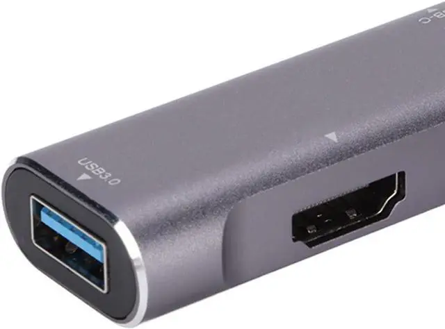 Alt view image 5 of 7 - QT05 Type C to HD Multimedia Interface USB 3.0 Hub, 5 in 1 Multi Function Hub for Computers, Supports PD Charging and Data Transmission, 4K HD Video Output, Plug and Play