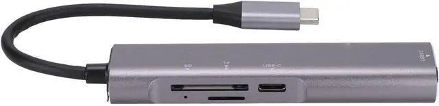 Alt view image 2 of 7 - QT05 Type C to HD Multimedia Interface USB 3.0 Hub, 5 in 1 Multi Function Hub for Computers, Supports PD Charging and Data Transmission, 4K HD Video Output, Plug and Play