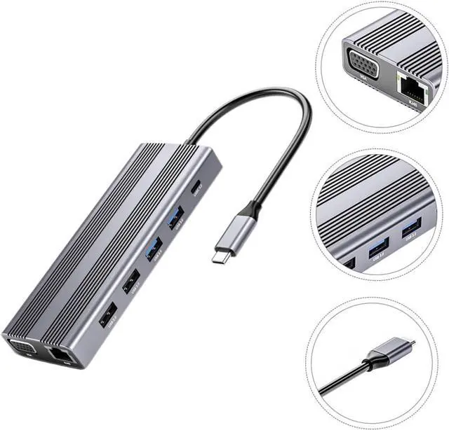 Alt view image 6 of 7 - Housoutil Multi-Function Type 12-in-1 USB Splitter USB Hub Data Dock for Daily Use