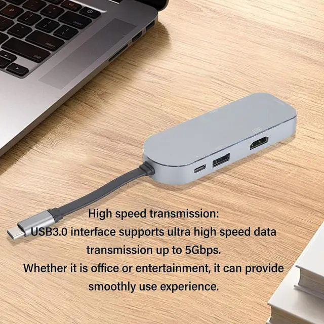 Alt view image 7 of 7 - Docking Station, Multifunctional Type C Docking Station 7 in 1 for Office (Silver)