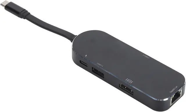 Alt view image 5 of 7 - 7 in 1 Type C Docking Station with 4K HD Output, RJ45, USB 3.0, PD, Storage Card Slots Compatible with, Glass panes, OS X, HarmonyOS (Black)