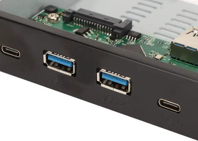 Alt view image 4 of 7 - Front Panel USB 3.1 Hub, 4 Downstream 1 Uplink Ports, 10Gbps Transfer Rate, Wide Compatibility, Aluminum Alloy Material, for Desktop PC Office Use