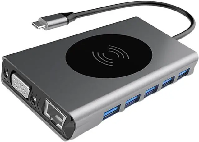 Main image of Angoily 1Pc USB Hub Type C Adapter with Pd Rapid Charging USB Ports Vga and LAN Port for Home Use