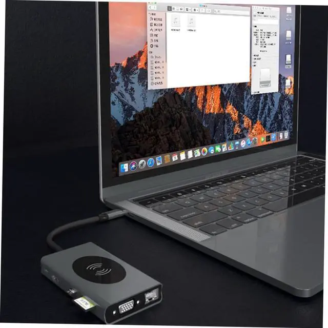 Alt view image 6 of 7 - Angoily 1Pc USB Hub Type C Adapter with Pd Rapid Charging USB Ports Vga and LAN Port for Home Use