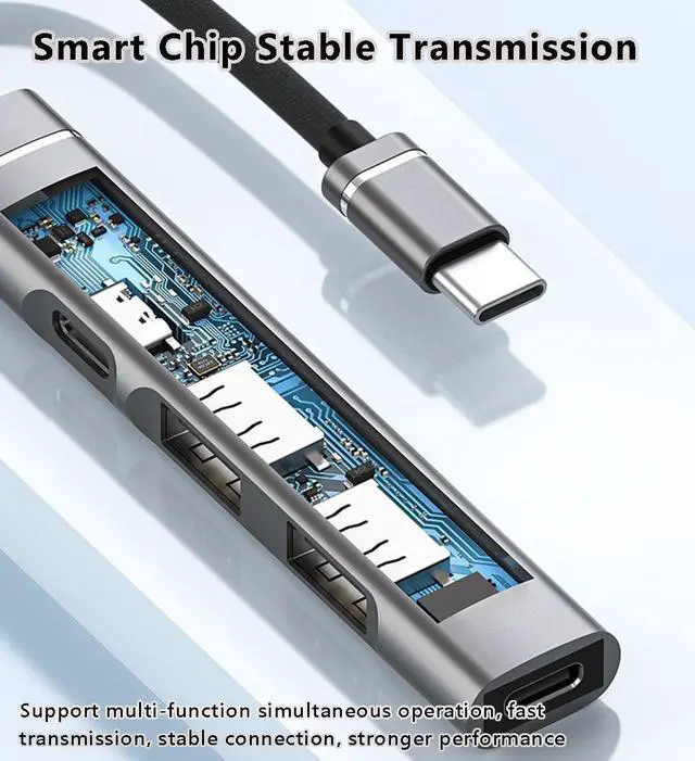 Alt view image 6 of 6 - 4 Ports USB C Hub, USB Port Extender for MacBook Pro, USB C Hub with USB C Data Port, 2*USB Ports & 1 * 5W USB C Port, USB C to USB A Hub for Mac, iPad Pro, Laptop, iPhone 15, etc
