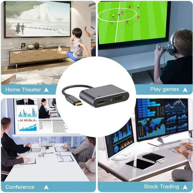 Alt view image 4 of 7 - USB C to HDMI Adapter, Type C to 4K HDMI Adapter with 100W PD and USB 3.0 Port Multiport Digital AV Converter and VGA for MacBook Pro/Air, iPad Pro/Air, iPhone 15, Tablets, Switch and More