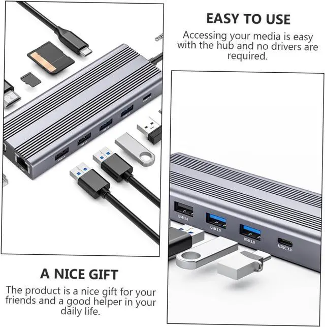 Alt view image 5 of 7 - PHENOFICE High Performance USB Hub Hub Adapter for Computer Expansion Transfer Adapters