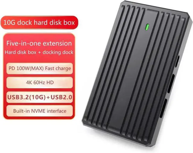 Alt view image 4 of 7 - M.2 NVMe SSD Enclosure Tool-Free USB C External NVMe SSD Enclosure 10Gbps M.2 NVMe to USB Adapter USB 3.2 M.2 NVMe