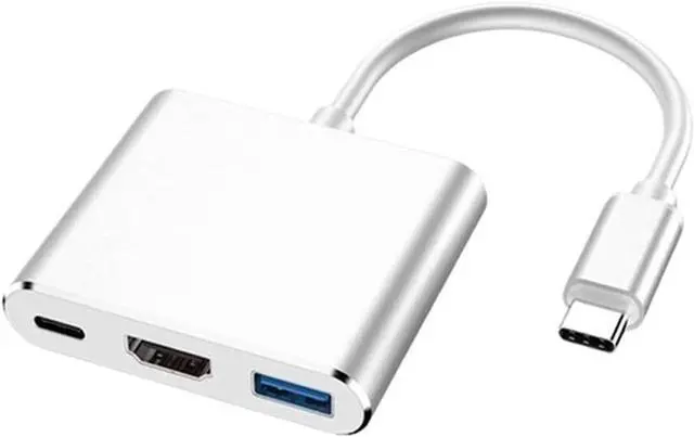 Main image of TY>pe C HUB USB C to HDMI-Compatible Splitter USB-C 3 in 1 4K HDMI-Compatible USB 3.0 PD Fast SMA/*rt Adapter for(Sliver)